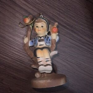 Vintage HUMMEL‎ Figurine Titled APPLE TREE BOY Christmas Ornament
